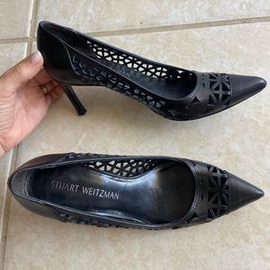 Stuart Weitzman Cutuptown Laser Cut Leather Pumps